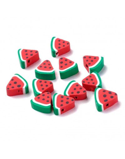 Sandía. 9x10x5 milímetros. 1,8 milímetros perforación. 10 unidades.