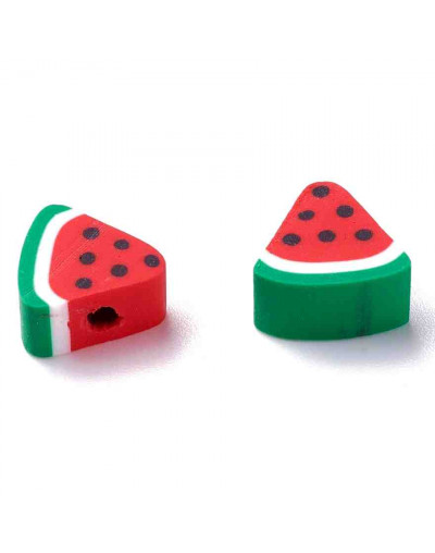 Sandía. 9x10x5 milímetros. 1,8 milímetros perforación. 10 unidades.