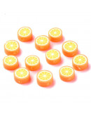 Naranja. 9x9x5 milímetros. 2 milímetros perforación. 10 unidades.