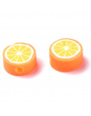 Naranja. 9x9x5 milímetros. 2 milímetros perforación. 10 unidades.