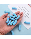 Tubo curvo. Color SKY BLUE. 36x13,5x11,5 milímetros. 4 mm diámetro. 4 unidades.