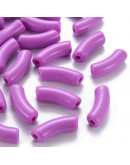 Tubo curvo. Color MEIDUM ORCHID. 36x13,5x11,5 milímetros. 4 mm diámetro. 4 unidades.