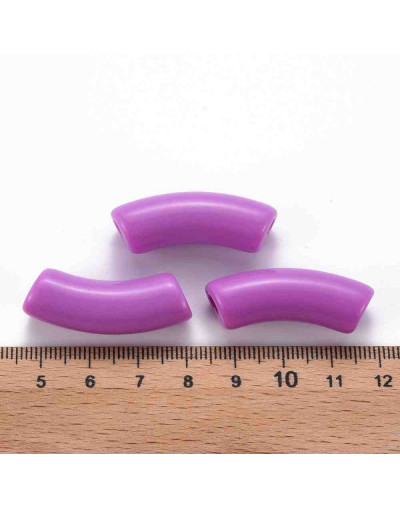 Tubo curvo. Color MEIDUM ORCHID. 36x13,5x11,5 milímetros. 4 mm diámetro. 4 unidades.