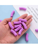 Tubo curvo. Color MEIDUM ORCHID. 36x13,5x11,5 milímetros. 4 mm diámetro. 4 unidades.