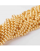 Esfera. Glass Perla. GOLD. 8 mm diámetro. 1 mm perforación. 100 unidades hilo (aproximado).