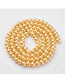 Esfera. Glass Perla. GOLD. 8 mm diámetro. 1 mm perforación. 100 unidades hilo (aproximado).