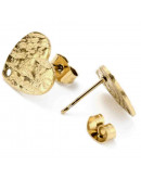 Pin para aretes con cierre. Corazón. Acero inoxidable. Real 18k Gold. Pin 12x13 milímetros. 2 uds. Pin para aretes con cierre. Corazón. Acero inoxidable. Real 18k Gold. Pin 12x13 milímetros. 2 uds.