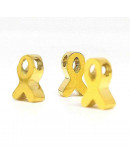 Lucha contra el cancer. Acero inoxidable. Color dorado. 8 milímetros. 2 mm perforación. 1 unidad
