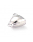 Cierre magnético. Corazón. Aleación de cobre. Color plateado. 10x9,5x6 mm. 1,5 mm perforación. 2 set