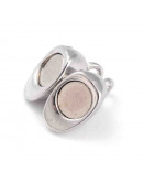 Cierre magnético. Corazón. Aleación de cobre. Color plateado. 10x9,5x6 mm. 1,5 mm perforación. 2 set