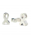 Lucha contra el cancer. Acero inoxidable. Color plateado. 8 milímetros. 2 mm perforación. 1 unidad