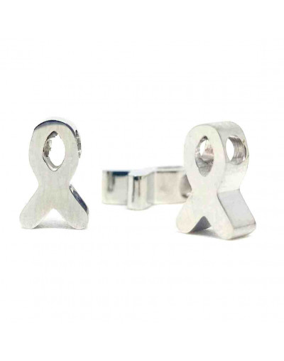 Lucha contra el cancer. Acero inoxidable. Color plateado. 8 milímetros. 2 mm perforación. 1 unidad