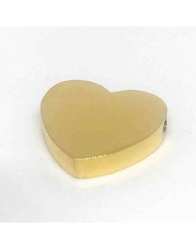 Corazón. Acero inoxidable. Color dorado.14 milímetros. 2 mm perforación.1 unidad