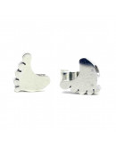 Pie - bebé. Acero inoxidable.Color plateado. 8 milímetros. 2 mm perforación. 1 unidad