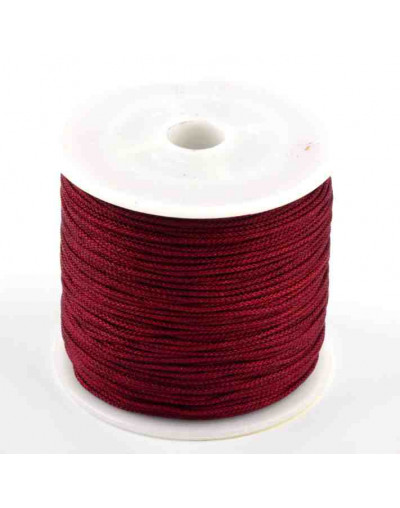 Cordón de nylon. 1 milímetro grosor. Color DARK RED. 80 metros. 1 cono.