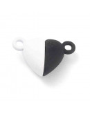 Cierre magnético. Corazón. Aleación de cobre. Varios colores. 10x9,5x6 mm. 1,5 mm perforación. 2 set