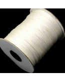 Cordón de poliester encerado. Piel de Serpiente. Color WHITE. 1 mm grosor. 180 metros.