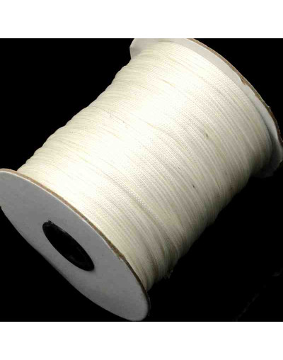 Cordón de poliester encerado. Piel de Serpiente. Color WHITE. 1 mm grosor. 180 metros.