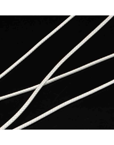 Cordón de poliester encerado. Piel de Serpiente. Color WHITE. 1 mm grosor. 180 metros.
