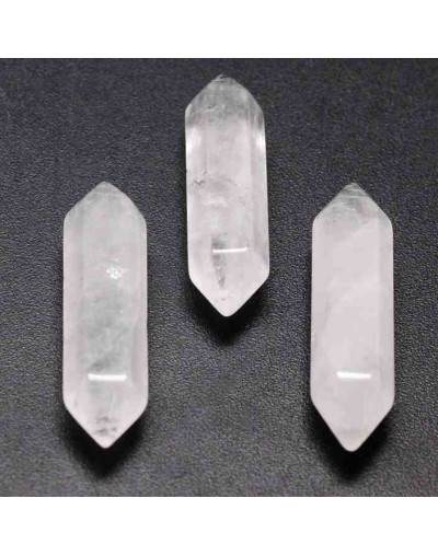 Cuarzo Cristal. Hexágono. 2 puntas. 30 milímetros. Sin perforación. 1 unidad.