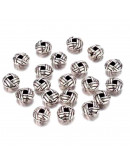 Tibetan beads. Aleación de cobre Color plateado 6x3.2 mm 2 mm perforación 20 unidades