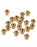 Tibetan beads Aleación de cobre Color dorado 6x3.2 mm 2 mm perforación 20 unidades