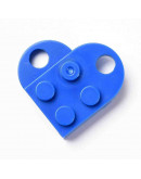 Corazón-Lego. Acrílico. Color ROYAL BLUE. 23,5x15,5x5 mm. 5 mm perforación. 2 set. Corazón-Lego. Acrílico. Color ROYAL BLUE. 23,5x15,5x5 mm. 5 mm perforación. 2 set.
