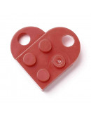 Corazón-Lego. Acrílico. Color RED. 23,5x15,5x5 mm. 5 mm perforación. 2 set. Corazón-Lego. Acrílico. Color RED. 23,5x15,5x5 mm. 5 mm perforación. 2 set.