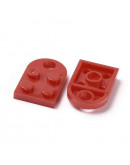 Corazón-Lego. Acrílico. Color RED. 23,5x15,5x5 mm. 5 mm perforación. 2 set. Corazón-Lego. Acrílico. Color RED. 23,5x15,5x5 mm. 5 mm perforación. 2 set.