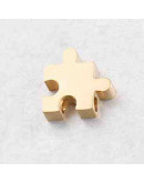 Puzzle. Acero inoxidable. Color dorado. 8 milímetros. 2 mm perforación.