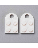 Corazón-Lego. Acrílico. Color WHITE. 23,5x15,5x5 mm. 5 mm perforación. 2 set. Corazón-Lego. Acrílico. Color WHITE. 23,5x15,5x5 mm. 5 mm perforación. 2 set.