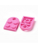 Corazón-Lego. Acrílico. Color HOT PINK. 23,5x15,5x5 mm. 5 mm perforación. 2 set. Corazón-Lego. Acrílico. Color HOT PINK. 23,5x15,5x5 mm. 5 mm perforación. 2 set.
