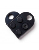 Corazón-Lego. Acrílico. Color BLACK. 23,5x15,5x5 mm. 5 mm perforación. 2 set. Corazón-Lego. Acrílico. Color BLACK. 23,5x15,5x5 mm. 5 mm perforación. 2 set.