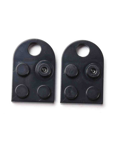 Corazón-Lego. Acrílico. Color BLACK. 23,5x15,5x5 mm. 5 mm perforación. 2 set.