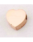 Corazón. Acero inoxidable. Color gold rose. 6 milímetros 2 mm perforación. 1 unidad