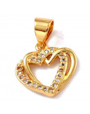 Corazón (4). Aleación+Zirconia. Baño 18KGold. 12,5X13X2 mm. 4 mm cierre. 1 unidad. Corazón (4). Aleación+Zirconia. Baño 18KGold. 12,5X13X2 mm. 4 mm cierre. 1 unidad.