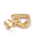 Corazón (4). Aleación+Zirconia. Baño 18KGold. 12,5X13X2 mm. 4 mm cierre. 1 unidad. Corazón (4). Aleación+Zirconia. Baño 18KGold. 12,5X13X2 mm. 4 mm cierre. 1 unidad.