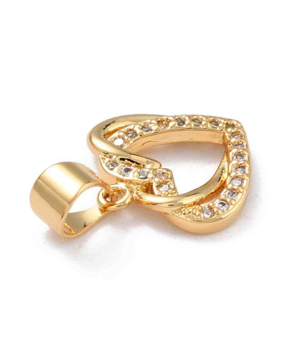 Corazón (4). Aleación+Zirconia. Baño 18KGold. 12,5X13X2 mm. 4 mm cierre. 1 unidad. Corazón (4). Aleación+Zirconia. Baño 18KGold. 12,5X13X2 mm. 4 mm cierre. 1 unidad.