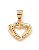 Corazón (4). Aleación+Zirconia. Baño 18KGold. 12,5X13X2 mm. 4 mm cierre. 1 unidad. Corazón (4). Aleación+Zirconia. Baño 18KGold. 12,5X13X2 mm. 4 mm cierre. 1 unidad.