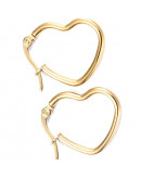 Aretes de corazón. Acero inoxidable. Real Plated 18k gold. 27x22x2 mm. 2,70 mm grosor. 1 par. Aretes de corazón. Acero inoxidable. Real Plated 18k gold. 27x22x2 mm. 2,70 mm grosor. 1 par.