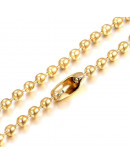 Acero inoxidable. Color dorado. Ball Chains. Con cierre. 60 cm largo. 1,50 mm grosor. 1 unidad.