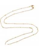 Acero inoxidable. Color dorado. Satelite chain. Con cierre. 45 cm largo. Link: 9x5,5x3 mm. 1 unidad.