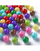 Esfera color sólido. Varios colores. 8x7 milímetros. 2 mm perforación. 50 unidades.