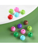 Esfera color sólido. Varios colores. 8x7 milímetros. 2 mm perforación. 50 unidades.