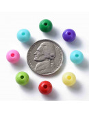 Esfera color sólido. Varios colores. 8x7 milímetros. 2 mm perforación. 50 unidades.