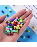 Esfera color sólido. Varios colores. 8x7 milímetros. 2 mm perforación. 50 unidades.