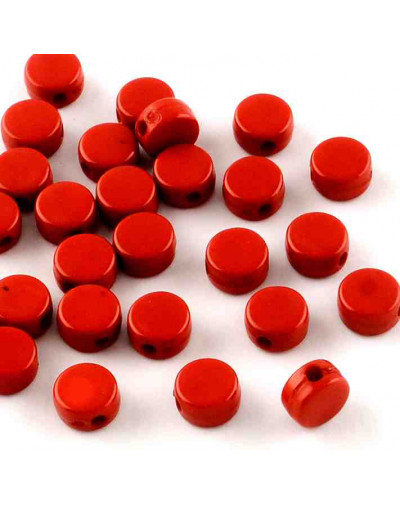 Moneda. Varios colores. 8x4,5 milímetros. 2 mm perforación. 50 unidades.