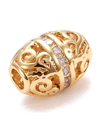 Barril. Aleación + Zirconia. Baño 18k Gold. 10x1,5 milímetros. 2,3 mm perforación. 1 unidad. Barril. Aleación + Zirconia. Baño 18k Gold. 10x1,5 milímetros. 2,3 mm perforación. 1 unidad.