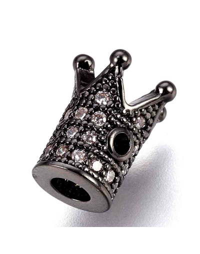 Corona (1). Aleación + Zirconia. Color gunmetal. 10x8 milímetros. 1,4 mm perforación. 1 unidad. Corona (1). Aleación + Zirconia. Color gunmetal. 10x8 milímetros. 1,4 mm perforación. 1 unidad.