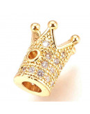 Corona (1). Aleación + Zirconia. Baño 18k Gold. 10x8 milímetros. 1,4 mm perforación. 1 unidad. Corona (1). Aleación + Zirconia. Baño 18k Gold. 10x8 milímetros. 1,4 mm perforación. 1 unidad.